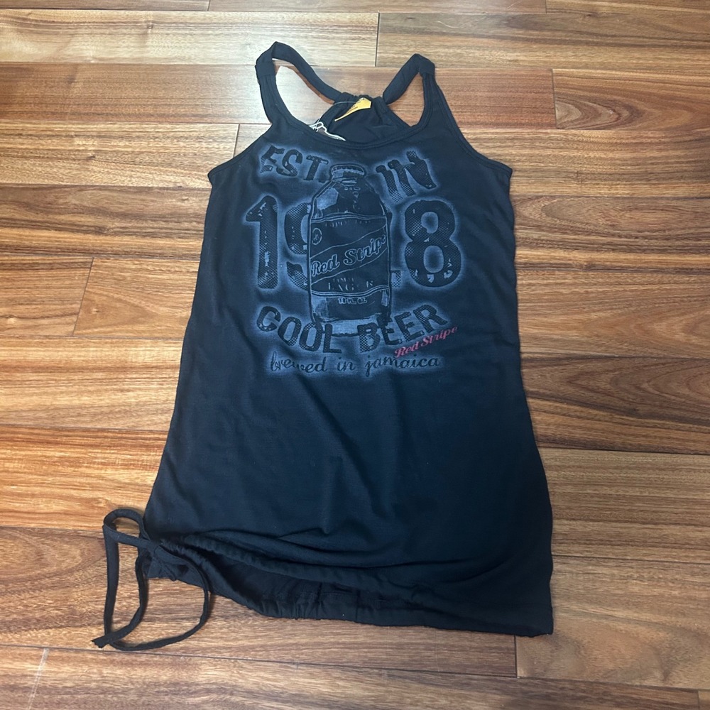 Outback America Red Stripe Graphic Tank Top Racerback Black‎ Large
